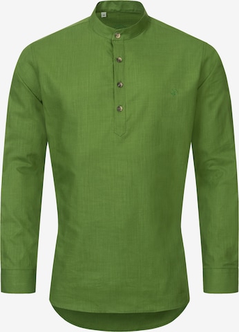 Indumentum Slim fit Button Up Shirt in Green: front