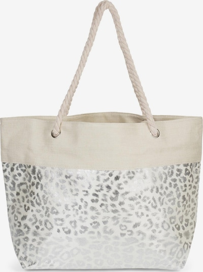 styleBREAKER Strandtasche 'Strandtasche mit metallic Leoparden Print' in One Size in beige, Produktansicht