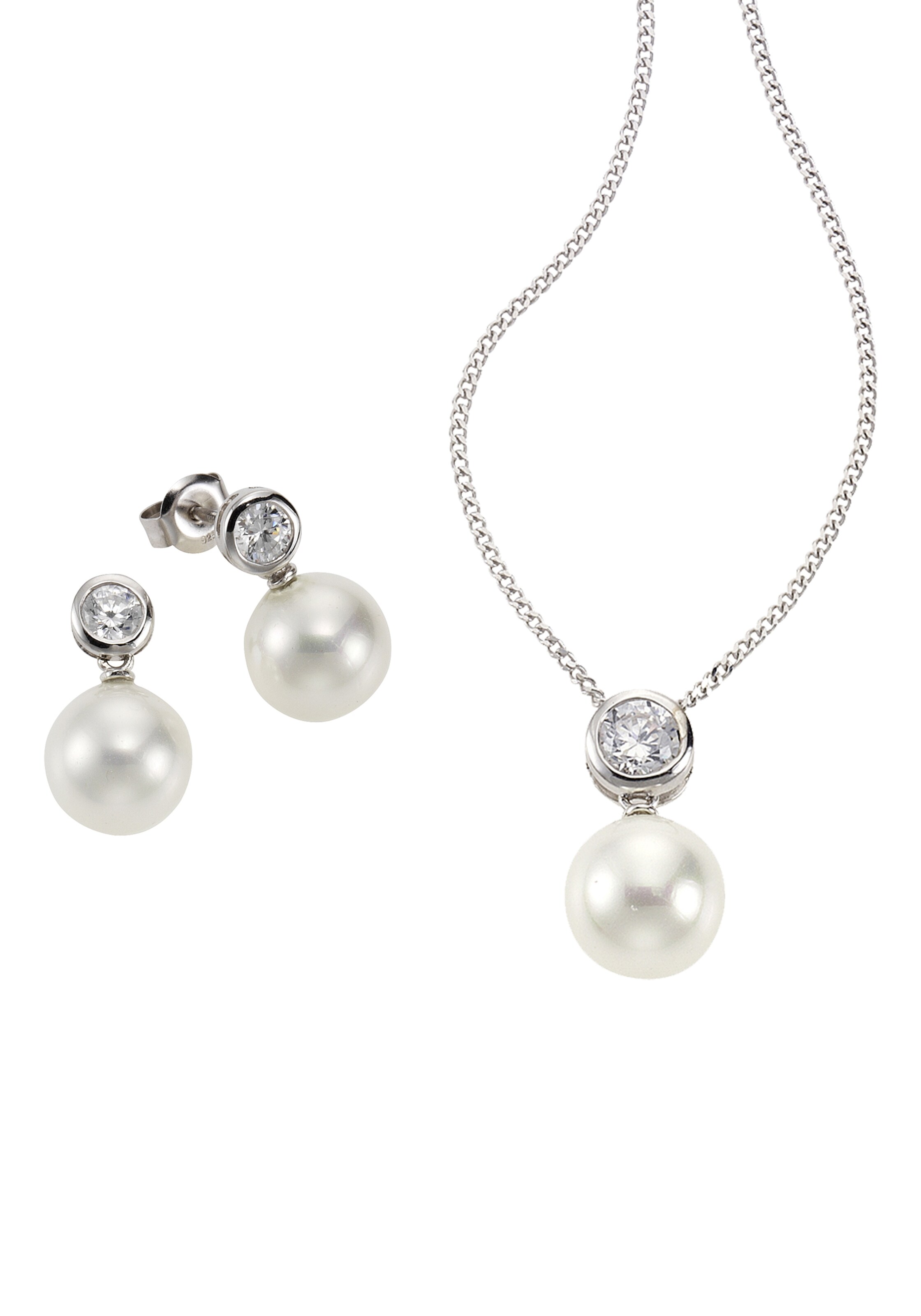 FIRETTI Jewelry Set in Silver: front