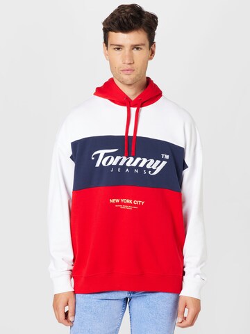 Sweat-shirt Tommy Jeans en rouge : devant