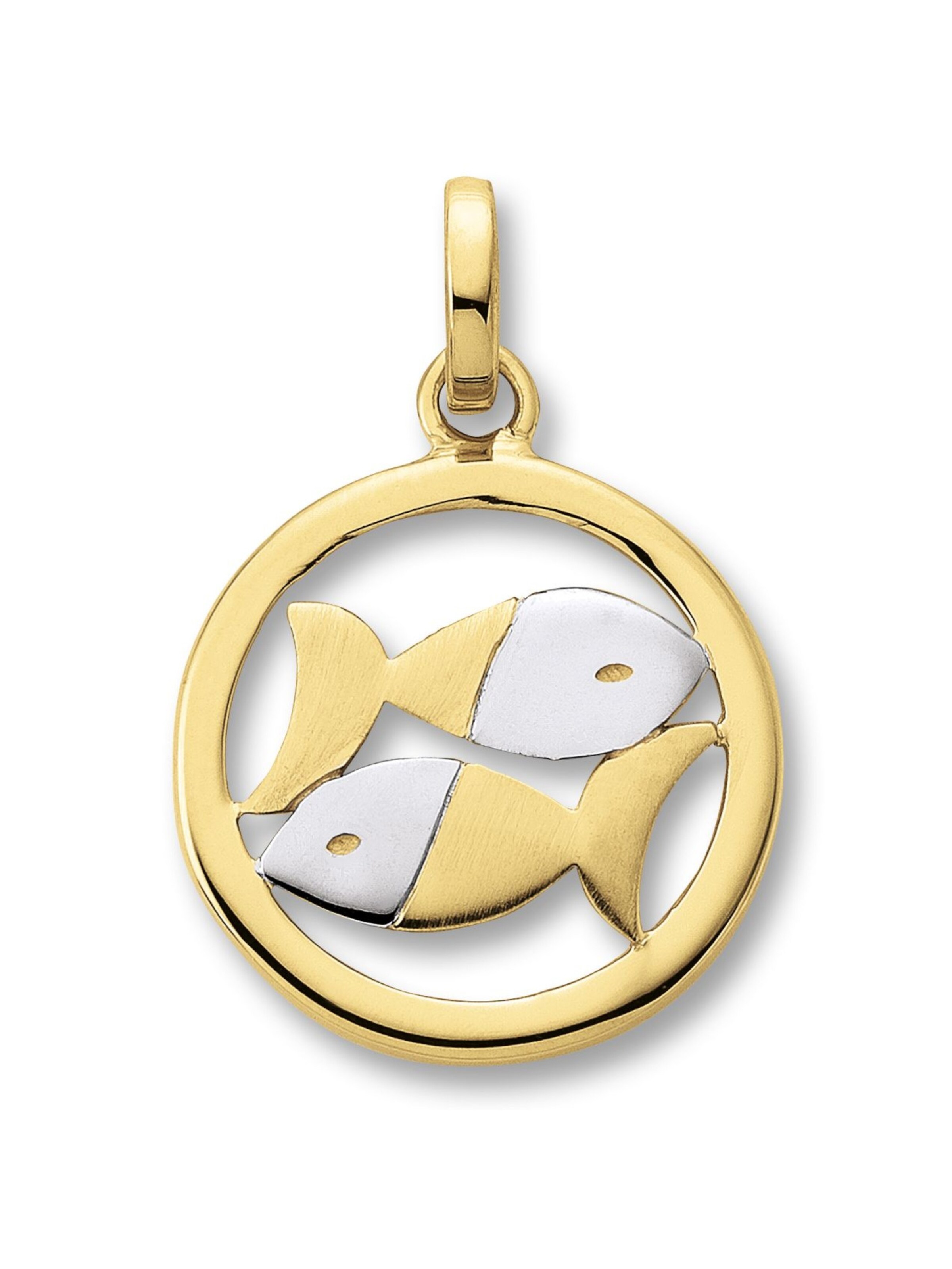 ONE ELEMENT Anhänger 'Fische' in Gold: Vorderseite