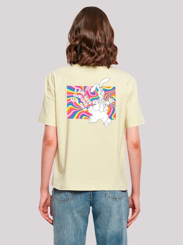 F4NT4STIC Shirt 'Alice im Wunderland Uhr Hase Heroes of Childhood' in Gelb