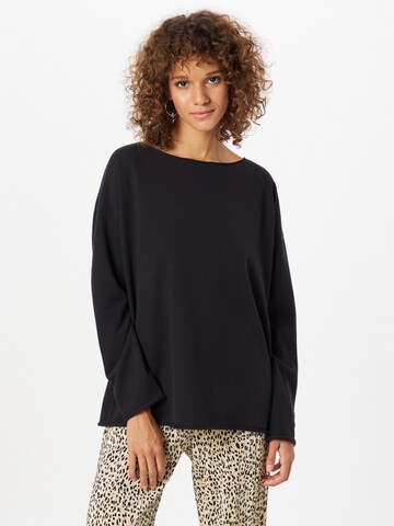 JuviaSweater majica - crna boja: prednji dio