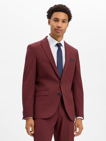 Coupe slim Veste de costume Finshley & Harding London en rouge : devant