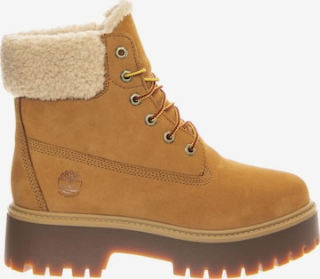 TIMBERLAND Støvler 'Stone Street Mid Warm Lined Waterproof Boot -- Women's Boots Waterproof Lined Warm Wheat Nubuck Women's' i brun: forside