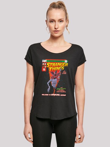 T-shirt 'Stranger Things Comic Cover Netflix TV Series' F4NT4STIC en noir : devant