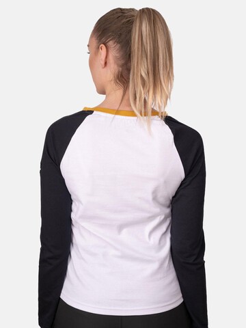 FORSBERG Sweatshirt 'zweifarbiger Longsleeve mit Brustlogo Damen' in Weiß
