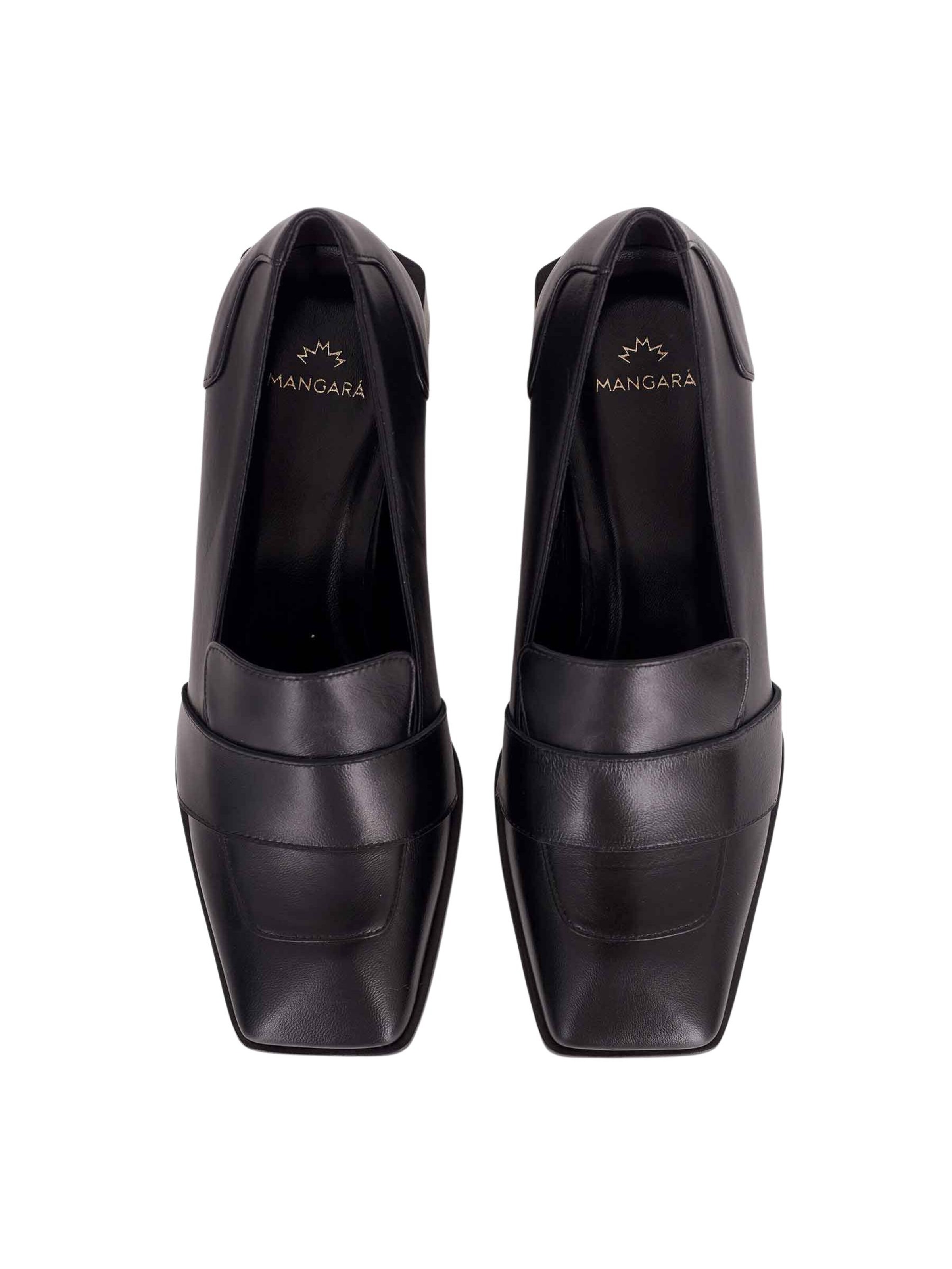 Mangara Atelier Pumps 'Mocassins Mangara louro en cuir' in Zwart