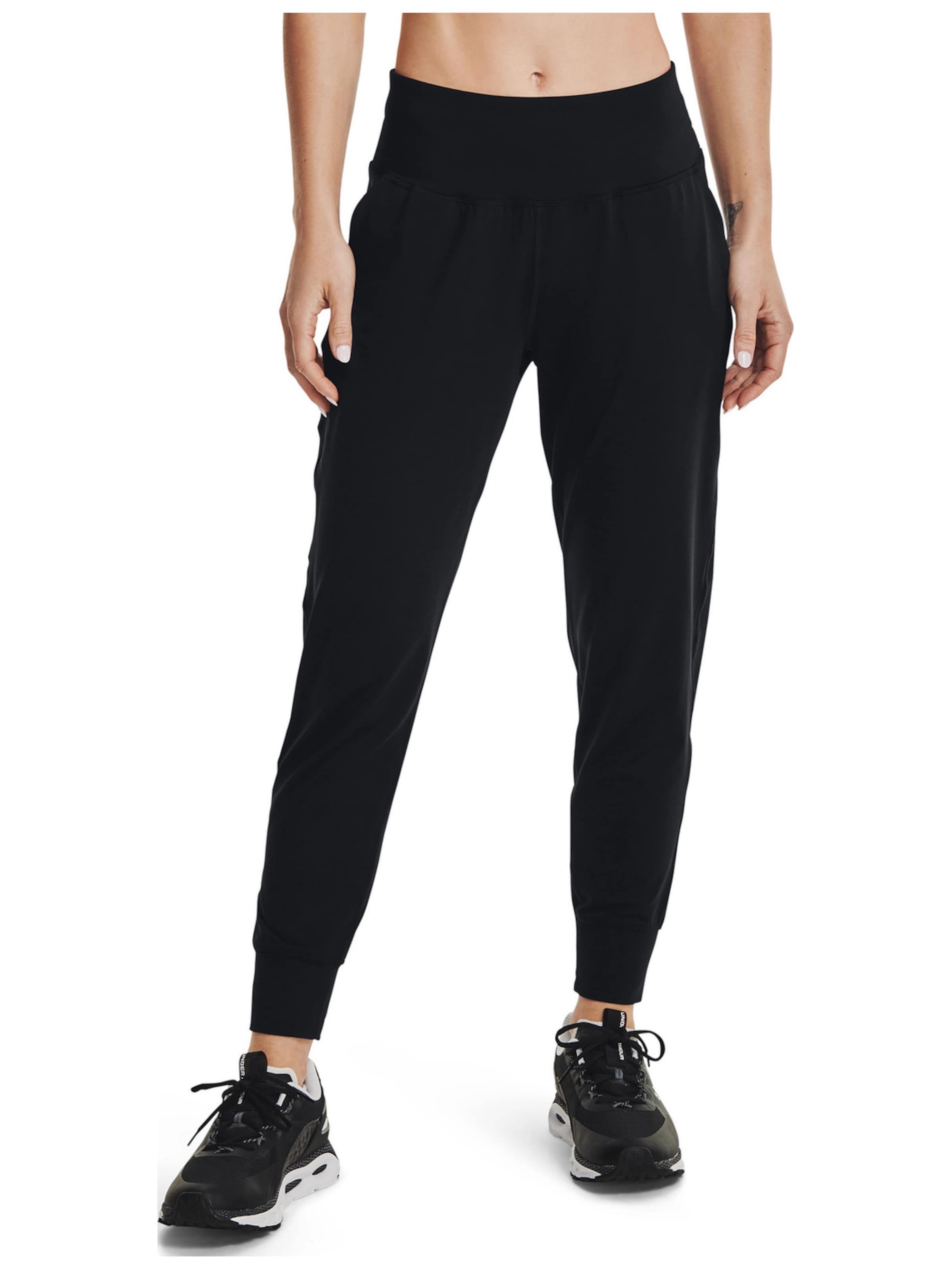 UNDER ARMOUR Regular Sportbroek 'Under Armour Meridian' in Zwart: voorkant