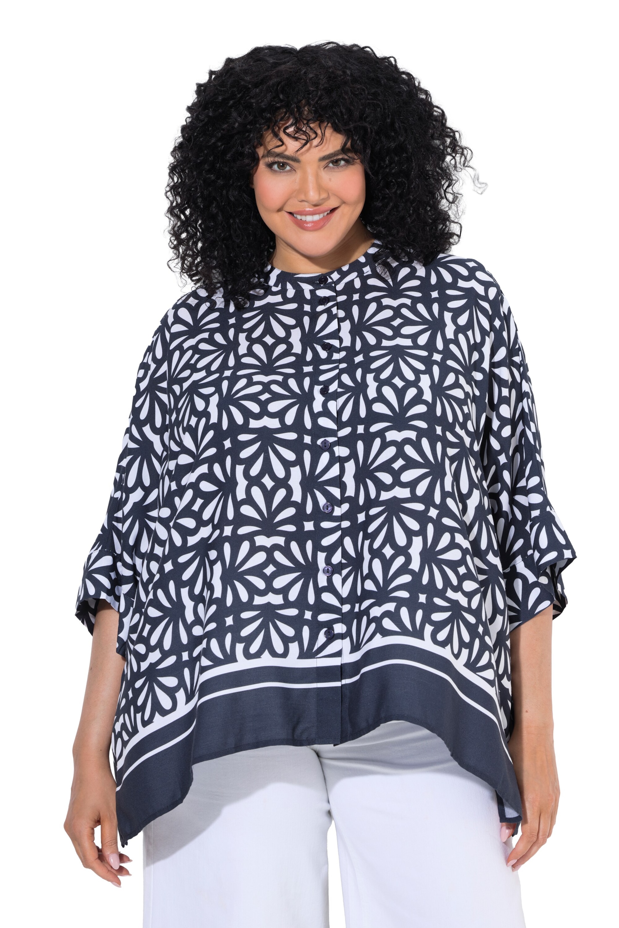 Ulla Popken Bluse in Blau: Vorderseite