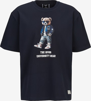 19V69 ITALIA - Camisa 'Tamaro Bear' em azul: frente