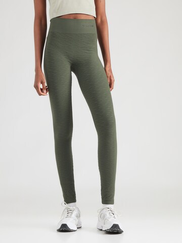 Skinny Pantaloni sport 'Focus' de la Hummel pe verde: față