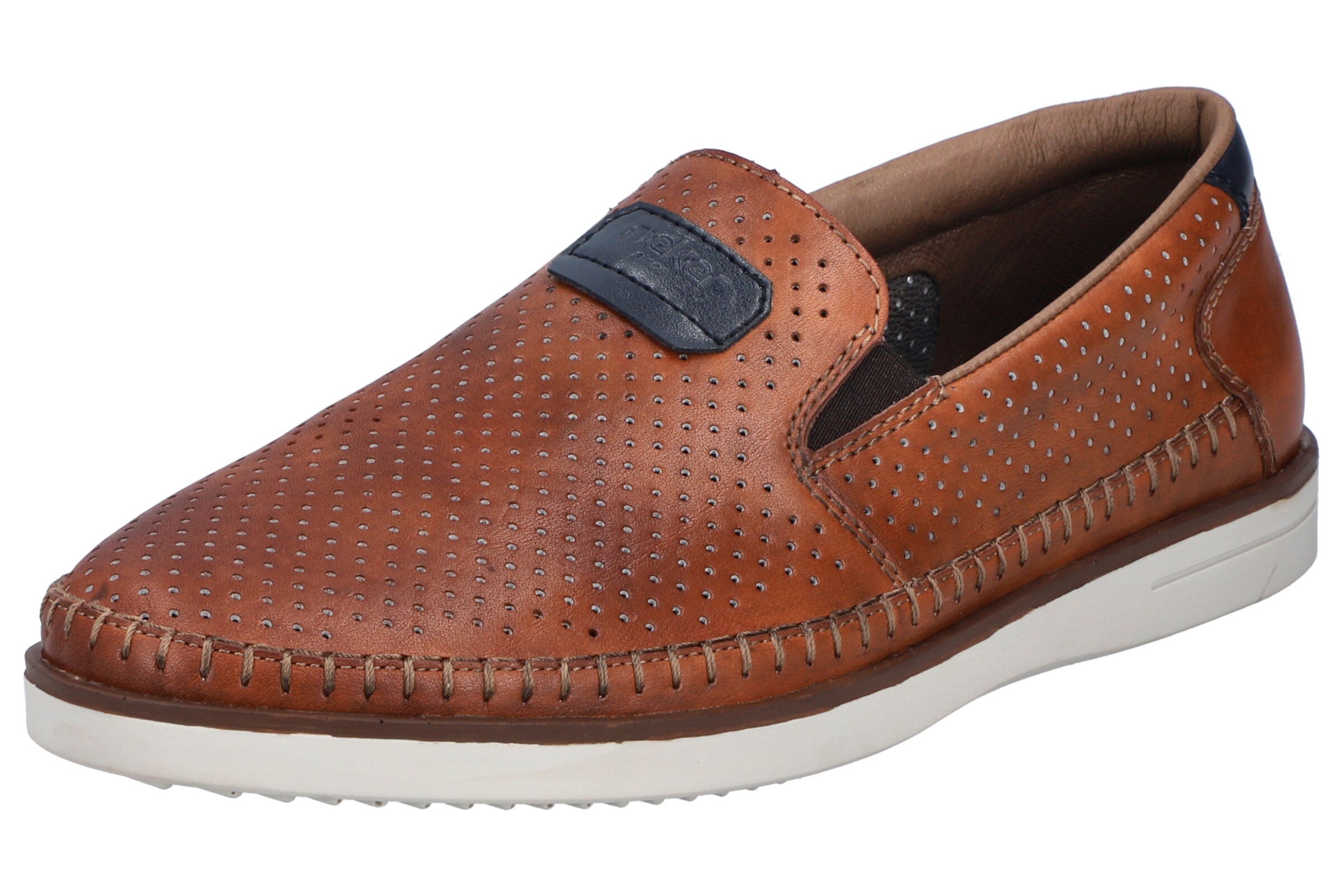 Rieker Chaussure basse en bleu foncé / cognac, Vue avec produit