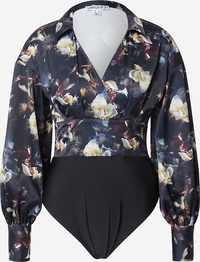 Unique21 Blouse body in de kleur Donkerblauw / Gemengde kleuren, Productweergave