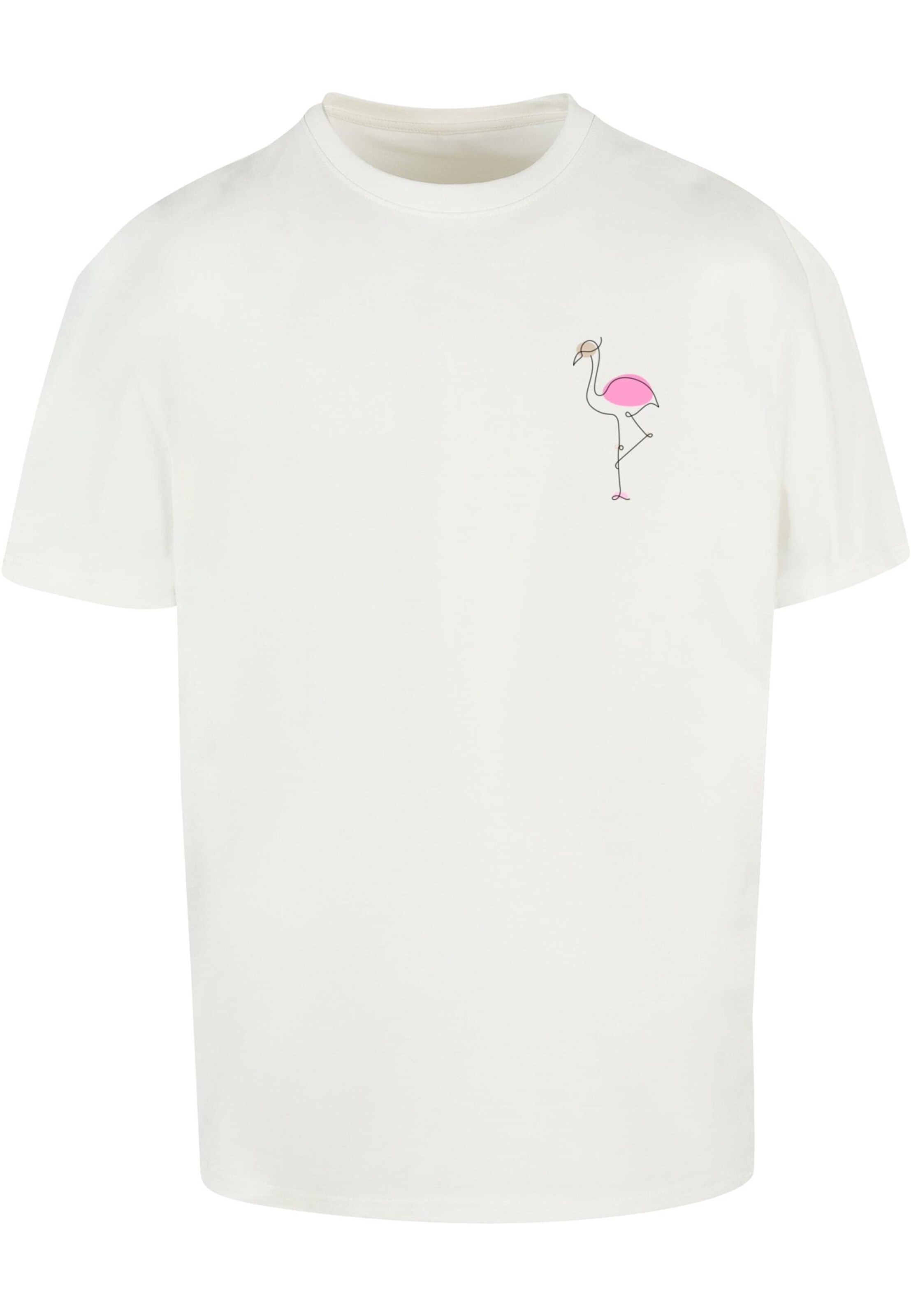 Merchcode Shirt 'Flamingo' in White: front