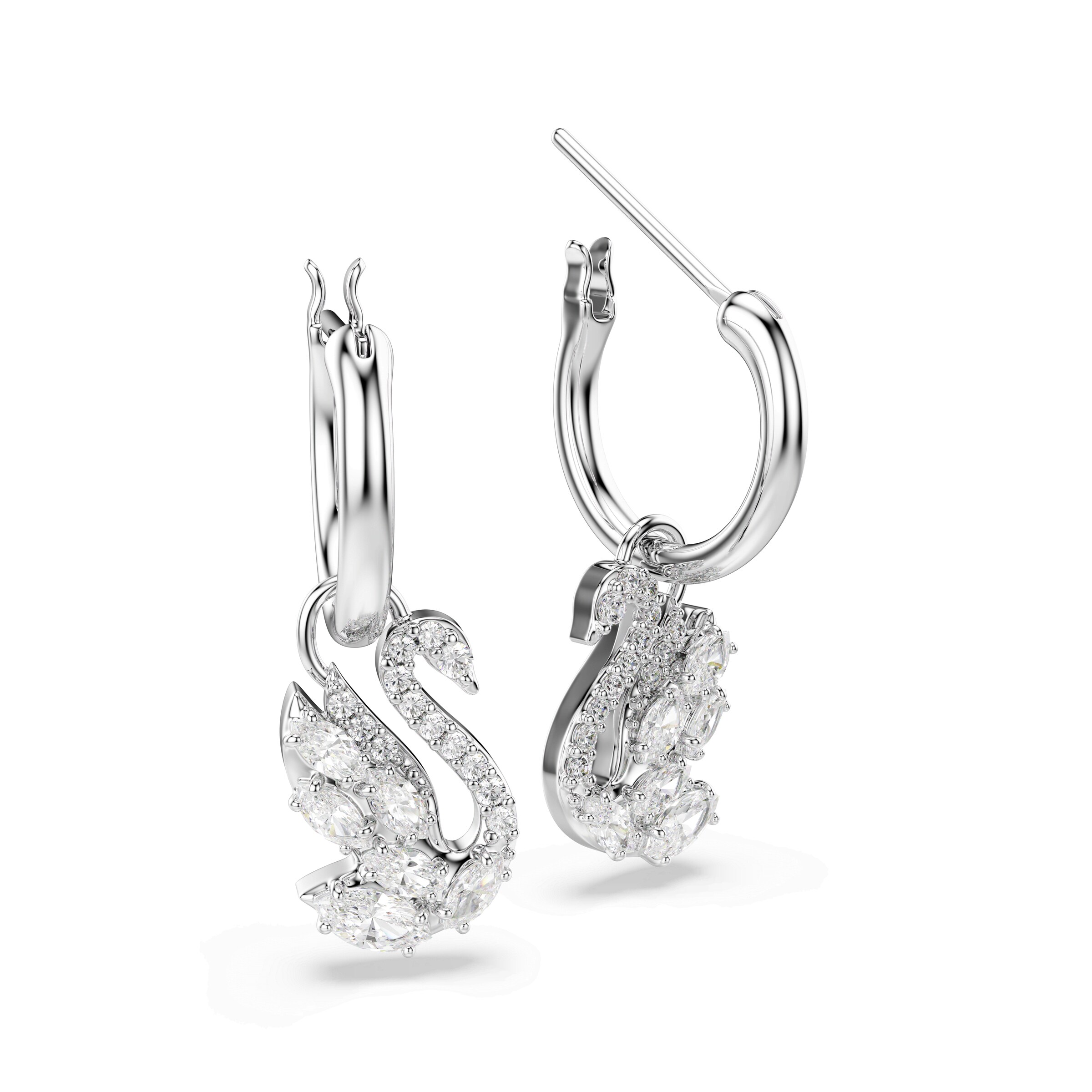 Swarovski Серьги 'SWAN' в Белый
