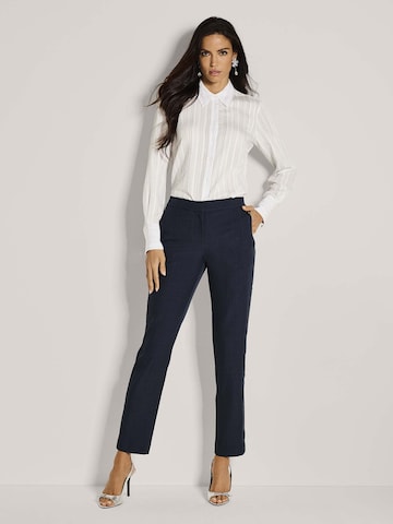 Effilé Pantalon à plis MADELEINE en bleu