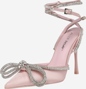 Public Desire Slingback Pumps 'MIDNIGHT' in Pink: front
