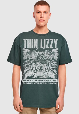 Merchcode T-Shirt 'Thin Lizzy - New Victoria Theatre' in Grün: predná strana