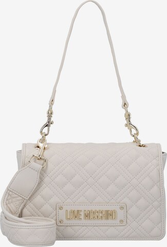 Pochette Love Moschino en blanc : devant