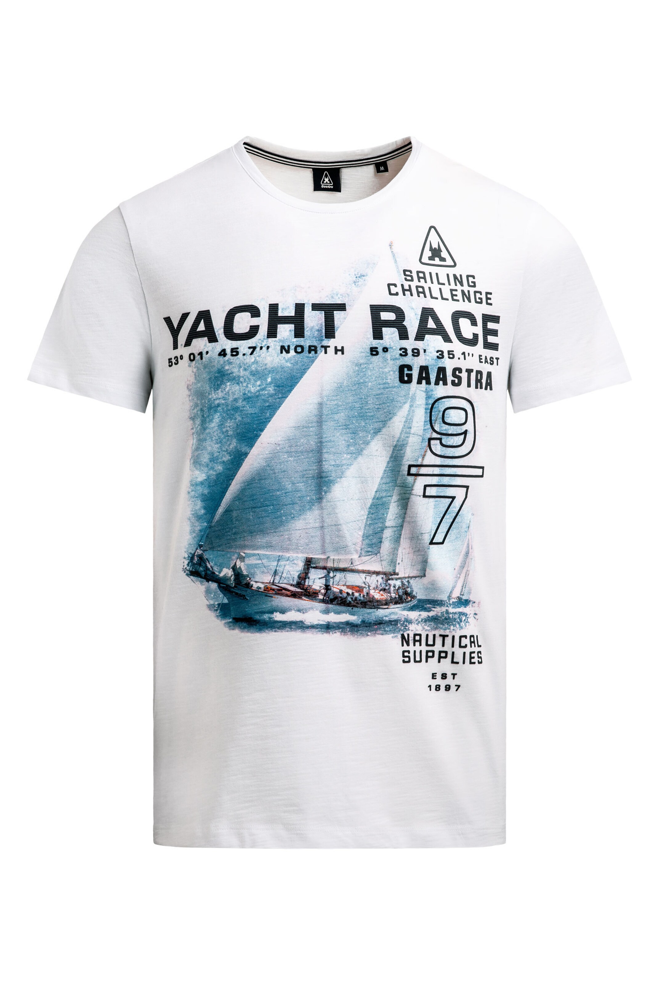 Gaastra T-Shirt Rundhals mit Photoprint in Weiß: Vorderseite