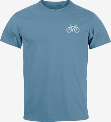 Neverless Shirt 'Fahrrad' in Blau: Vorderseite