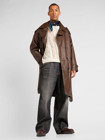 TOPMAN Between-Seasons Coat in Brown