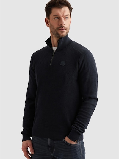 PME Legend Sweater 'Pullover in cotton/modal with half-zip' in S in Dark blue, Item view