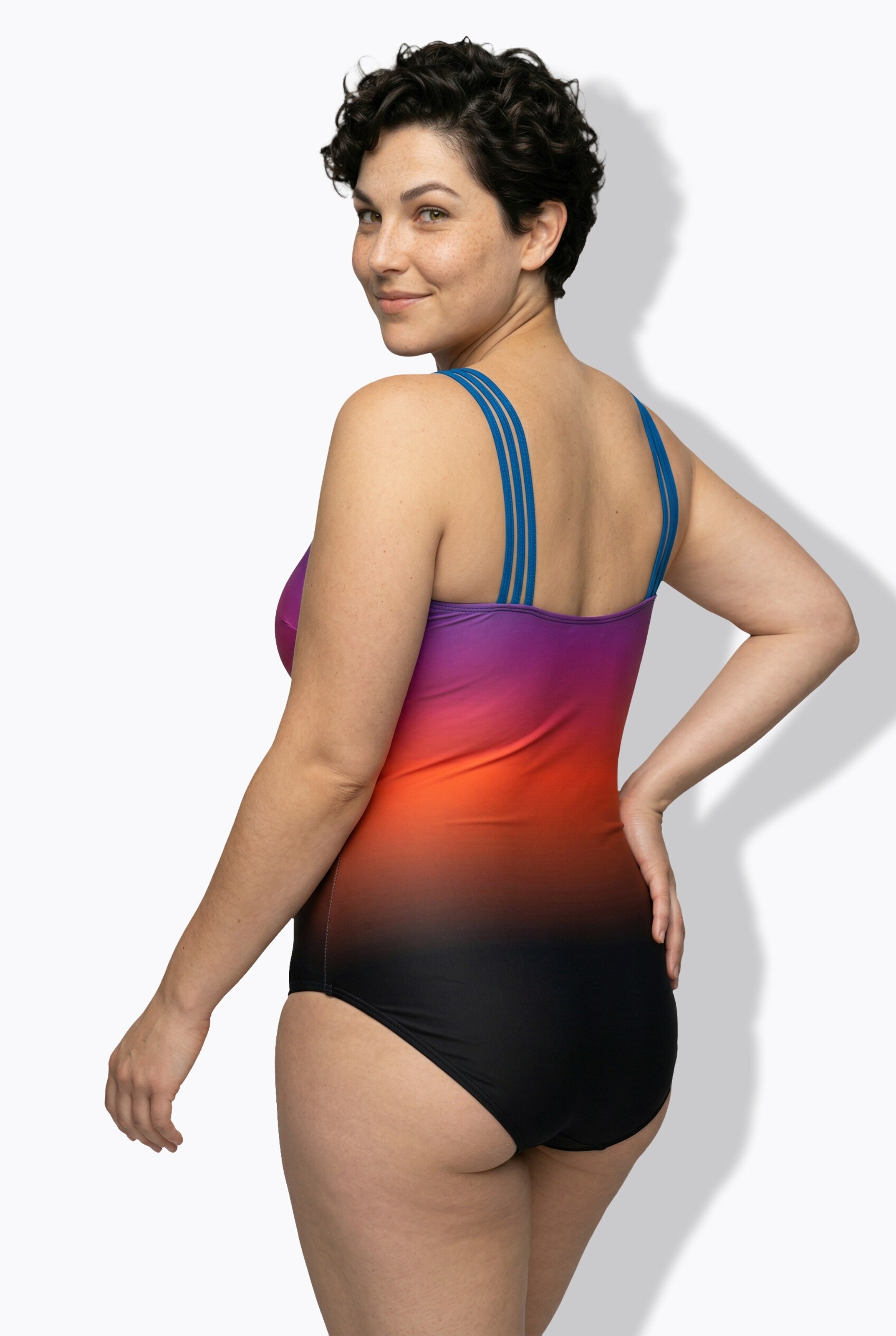 Ulla Popken T-Shirt Badeanzug in Mischfarben