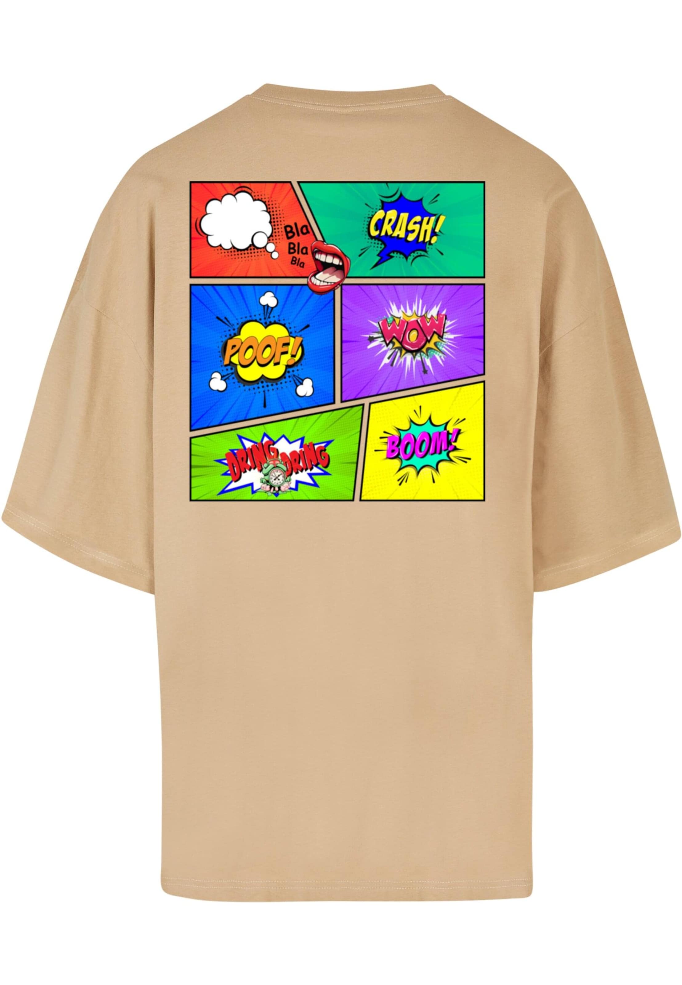 Merchcode Shirt 'Book Comic' in Beige