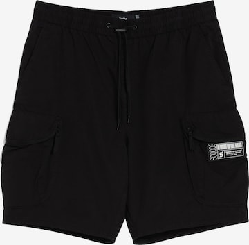 Loosefit Pantaloni cu buzunare de la Bershka pe negru: față