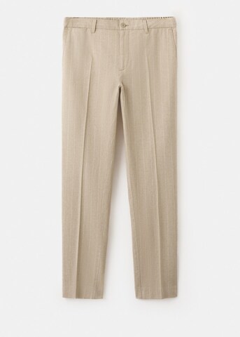 MANGO MAN Slim fit Pleated Pants 'Rainier' in Beige