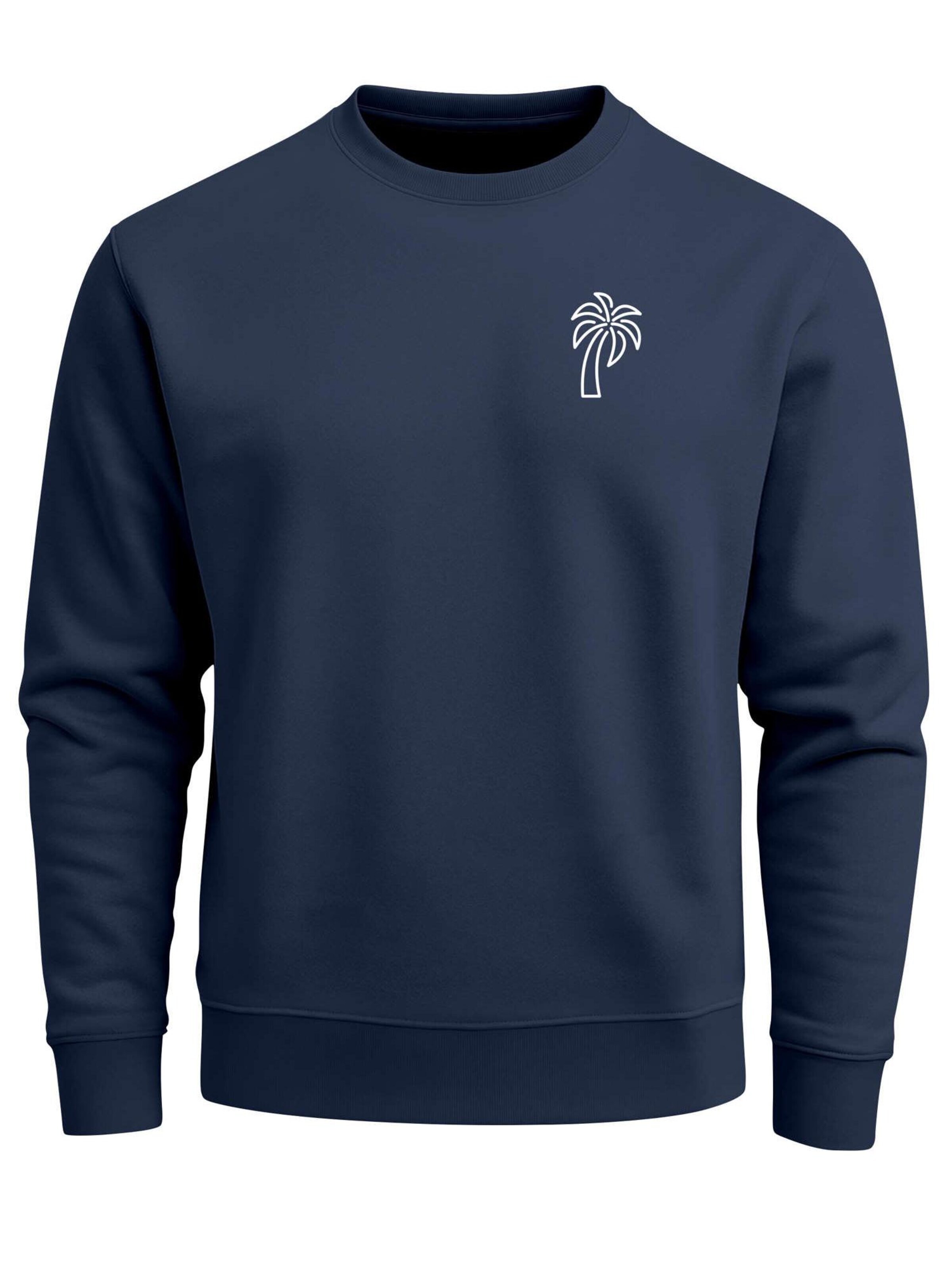 Neverless Sweatshirt 'Palm Lineart Logo'‌‌‌ in Blau: Vorderseite