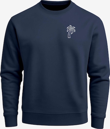 Neverless Sweatshirt 'Palm Lineart Logo' in Blau: Vorderseite