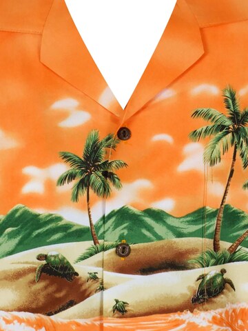 KY's Regular fit Button Up Shirt 'Turtle OLD' in Orange