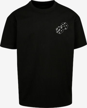 Merchcode Shirt 'Hugs & Love - Heart Dice' in Schwarz: Vorderseite