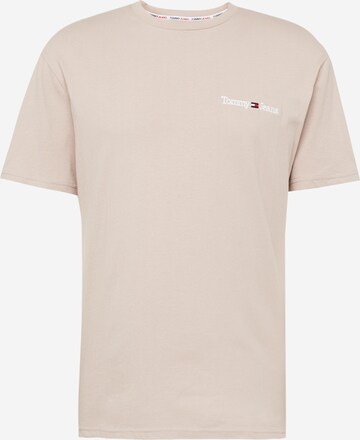 T-Shirt Tommy Jeans en beige : devant