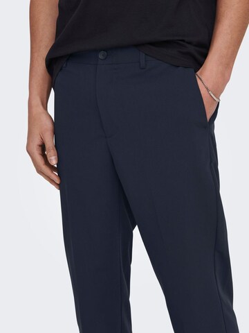 Only & Sons Slim fit Trousers with creases 'Eve' in Blue