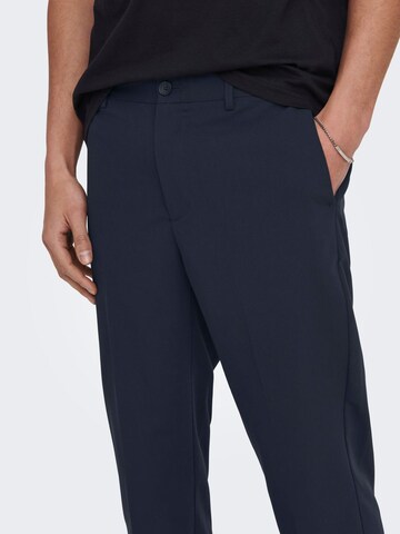 Only & Sons Regular Pleated Pants 'Eve' in Blue