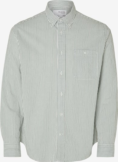 SELECTED HOMME Button Up Shirt 'Reil' in Light beige / Dark green, Item view