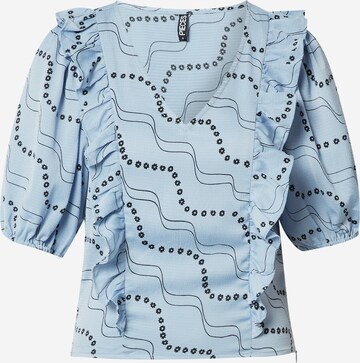 PIECES - Blusa 'Haisley' en azul: frente