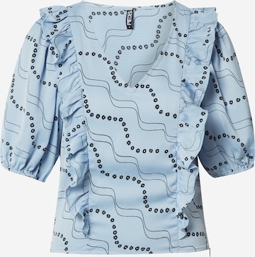 PIECES Blouse 'Haisley' in Blauw: voorkant