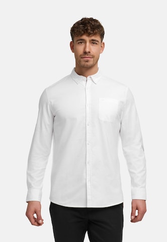 JEFF Comfort fit Button Up Shirt 'Silvwin' in White: front
