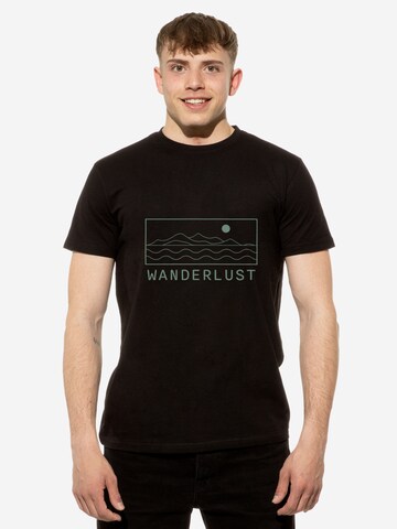 Maglietta 'Wanderlust' di Cotton Prime in nero: frontale