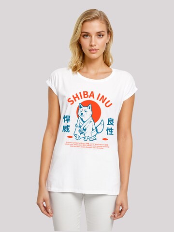 F4NT4STIC Shirt 'Japanischer Shiba Inu Hund' in Wit: voorkant