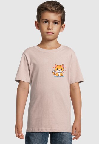 Merchcode Shirt 'Cute Cat' in Pink: front