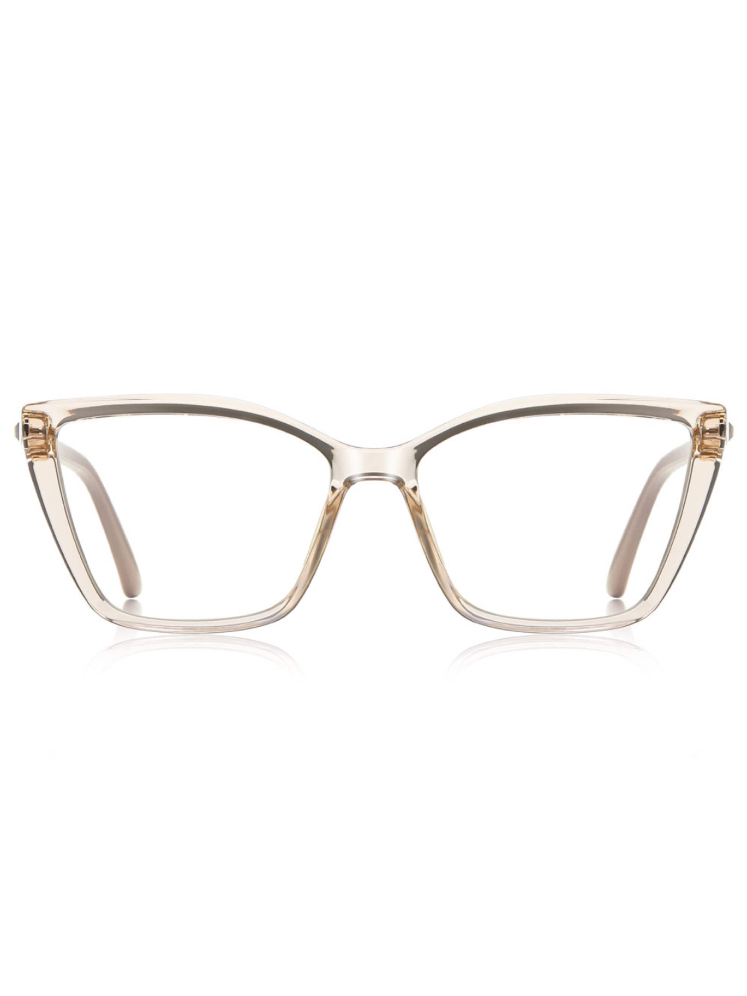 VEYREY Glasses 'Damen Cat-eye Blaulichthemmende Brillen Für Frauen Techale' in Gold: front