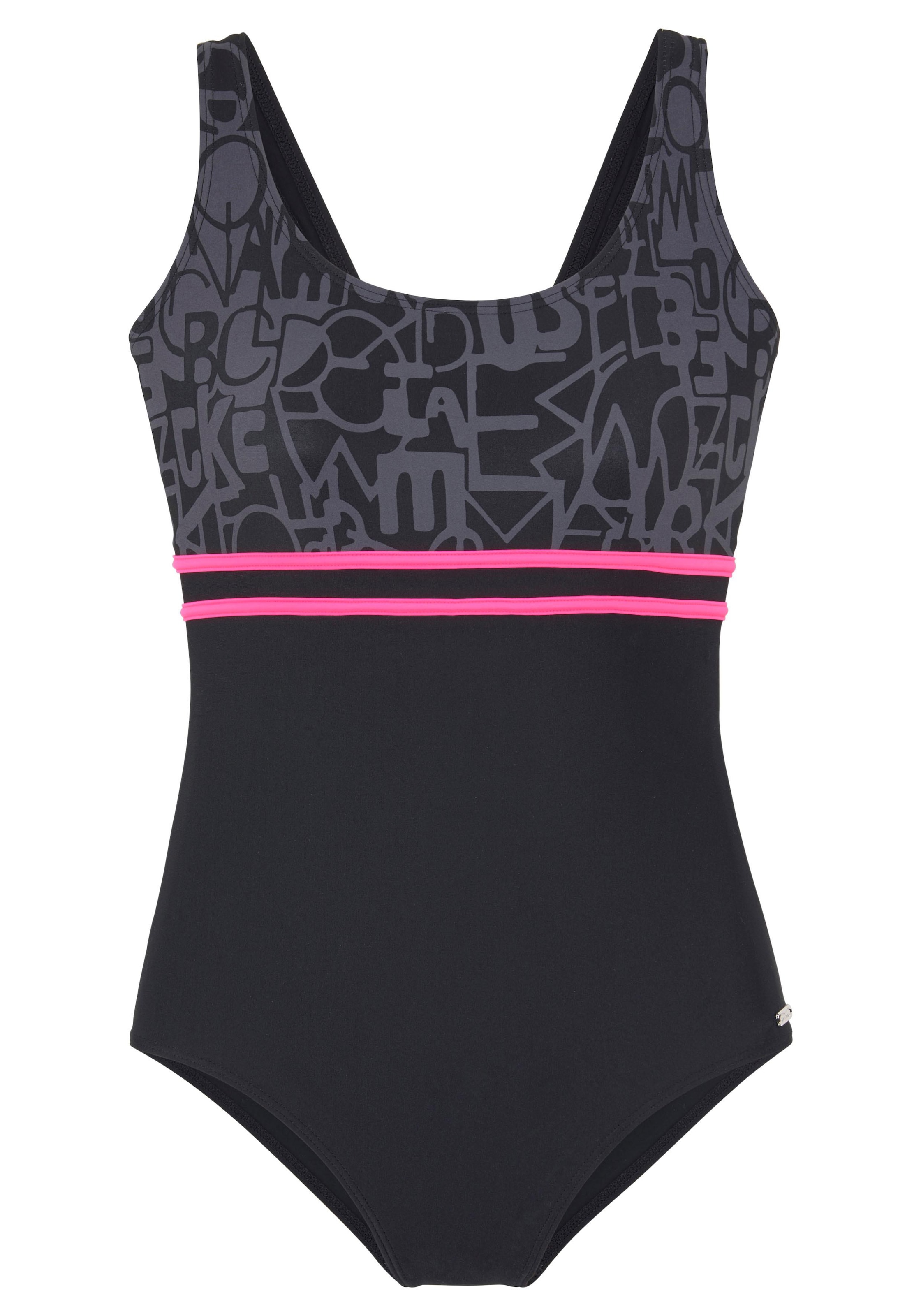 VENICE BEACH Bustier Badeanzug in Grau: Vorderseite