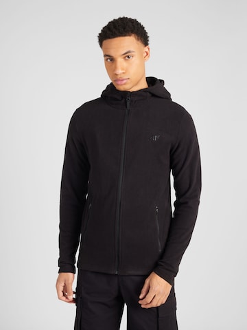 4F Athletic Fleece Jacket 'Polar M121' in Black: front