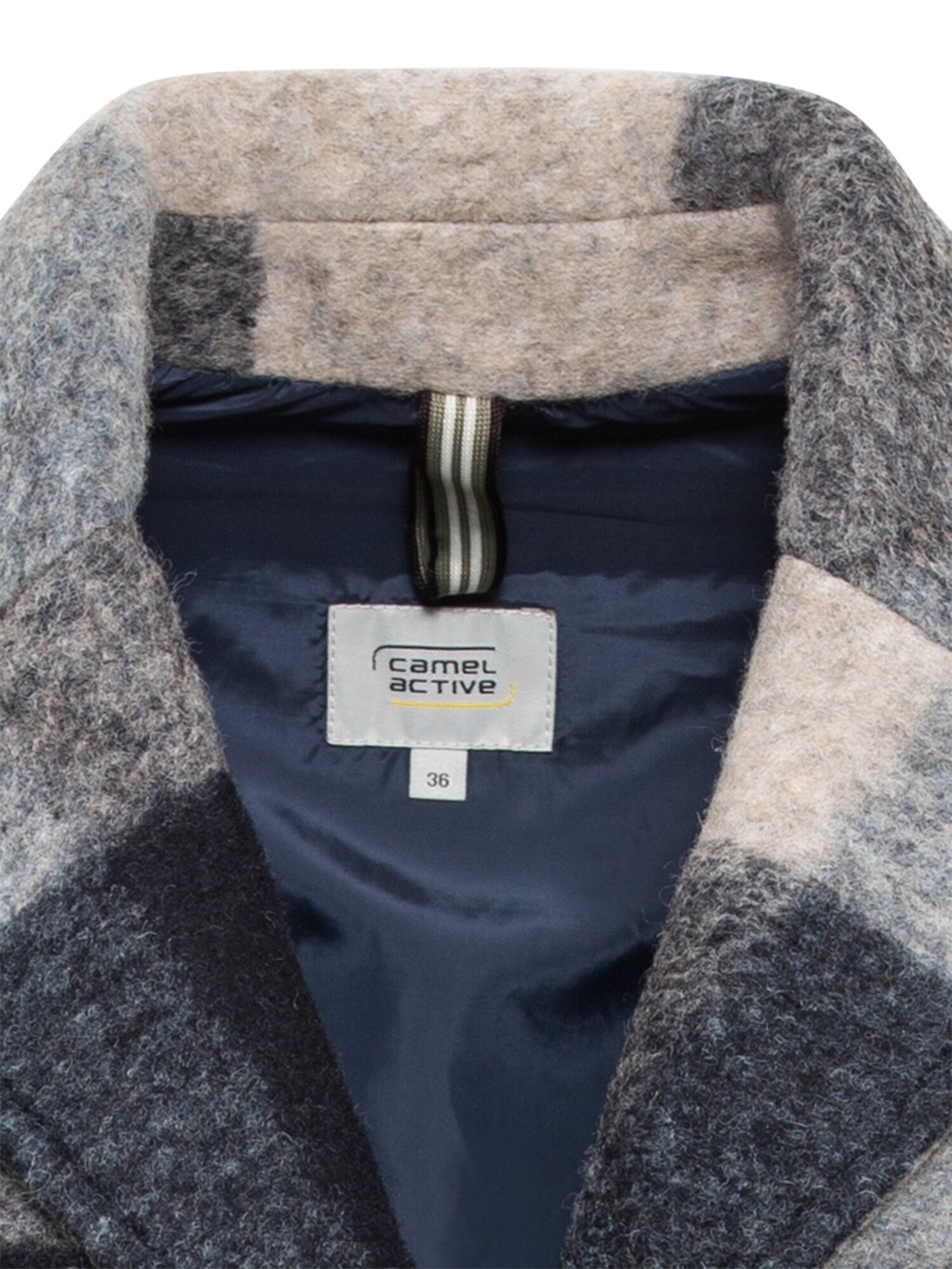 CAMEL ACTIVE Strickmantel im Karomuster in Grau
